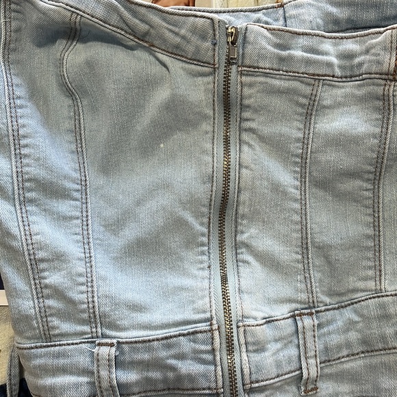 Distressed denim bustier jumpsuit - Picture 3 of 4